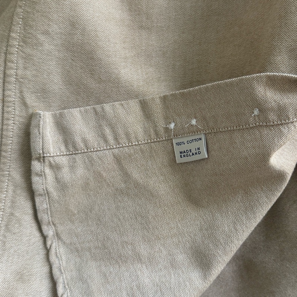 Drake’s London Oxford Button Down Shirt Cream 15/38 Made England OCBD - Picture 5 of 7